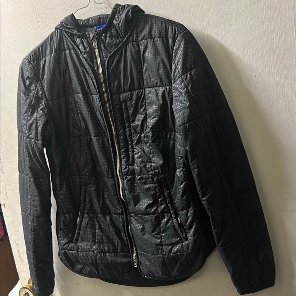Kit and Ace Black Puffer Jacket with Quilted Design
